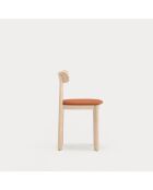 2 chaises Nara naturel clair avec assise terracotta - 45x45.6x77cm