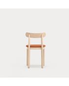 2 chaises Nara naturel clair avec assise terracotta - 45x45.6x77cm