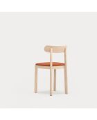 2 chaises Nara naturel clair avec assise terracotta - 45x45.6x77cm