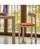 2 chaises Nara naturel clair avec assise terracotta - 45x45.6x77cm