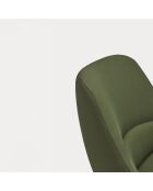 Poltrona di piccole dimensioni 68226 Dins verde scuro con gambe in legno nere - 83x77x43/93cm