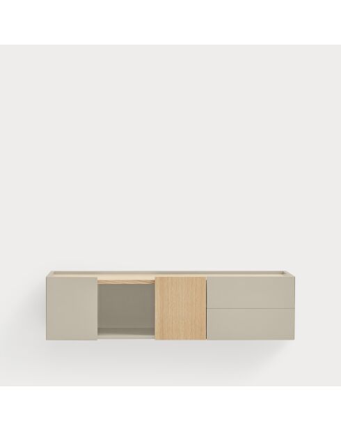 Consolle Otto 2 ante e 2 cassetti sabbia e rovere - 110x35x23cm