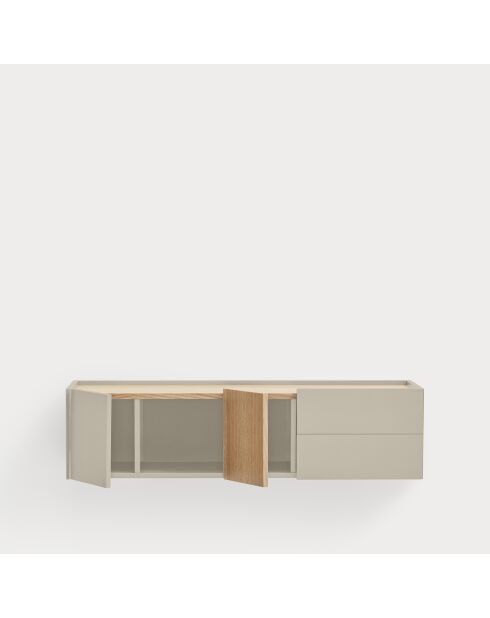 Consolle Otto 2 ante e 2 cassetti sabbia e rovere - 110x35x23cm