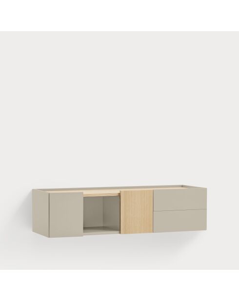 Consolle Otto 2 ante e 2 cassetti sabbia e rovere - 110x35x23cm