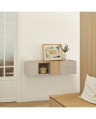 Consolle Otto 2 ante e 2 cassetti sabbia e rovere - 110x35x23cm