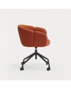 Chaise à roulettes avec accoudoirs Add terracotta  - 56x58x52/81cm