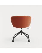 Chaise à roulettes avec accoudoirs Add terracotta  - 56x58x52/81cm