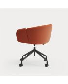 Chaise à roulettes avec accoudoirs Add terracotta  - 56x58x52/81cm