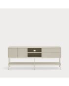 Meuble TV Platt 2 portes, 2 tiroirs et 2 niches sable - 175x45x74cm