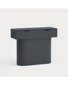 Console Totem 2 portes gris anthracite - 100x36x80cm