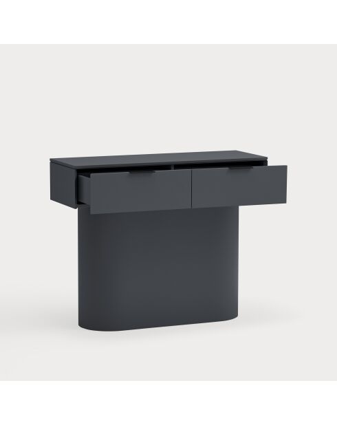 Console Totem 2 portes gris anthracite - 100x36x80cm