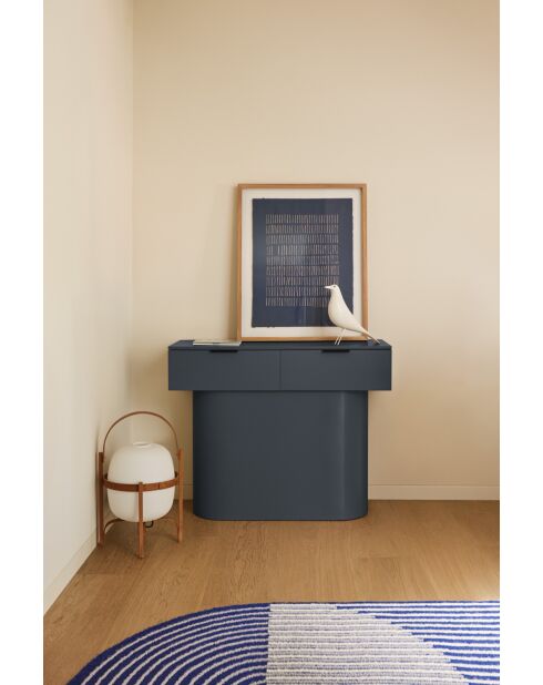Console Totem 2 portes gris anthracite - 100x36x80cm