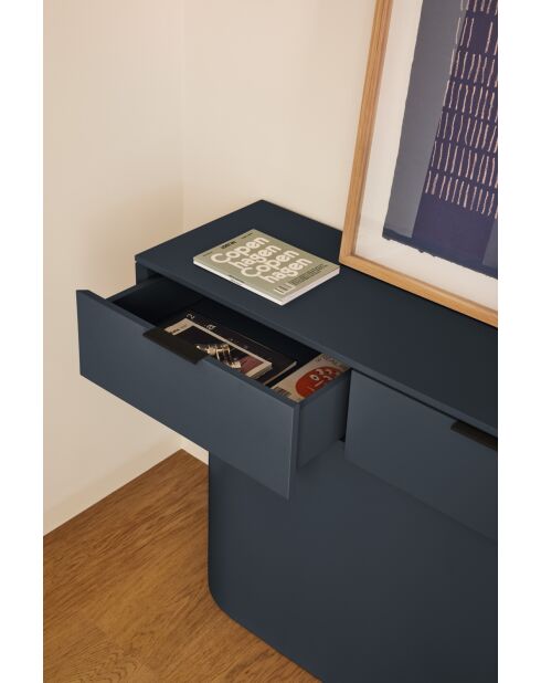 Console Totem 2 portes gris anthracite - 100x36x80cm
