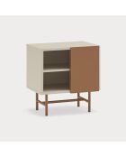 Mesita de noche Nube con 1 puerta corredera de arena y barro - 50x35x56cm