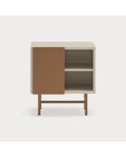 Mesita de noche Nube con 1 puerta corredera de arena y barro - 50x35x56cm