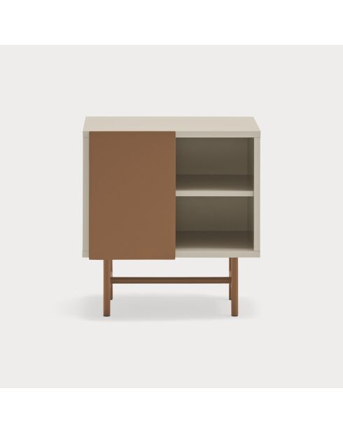 Mesita de noche Nube con 1 puerta corredera de arena y barro - 50x35x56cm