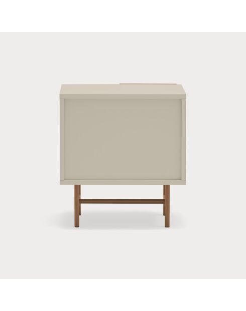 Mesita de noche Nube con 1 puerta corredera de arena y barro - 50x35x56cm
