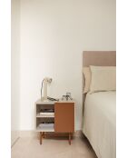 Mesita de noche Nube con 1 puerta corredera de arena y barro - 50x35x56cm
