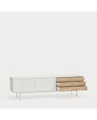 Porta TV Sierra 2 ante e 3 cassetti in rovere bianco e chiaro - 180x40x52cm