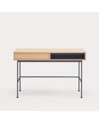 Yoko Schreibtisch 1 Schublade und 1 Nische Eiche und Anthrazitgrau - 120x60x78cm