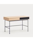 Yoko Schreibtisch 1 Schublade und 1 Nische Eiche und Anthrazitgrau - 120x60x78cm