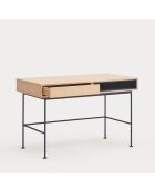 Yoko Schreibtisch 1 Schublade und 1 Nische Eiche und Anthrazitgrau - 120x60x78cm