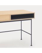 Yoko Schreibtisch 1 Schublade und 1 Nische Eiche und Anthrazitgrau - 120x60x78cm