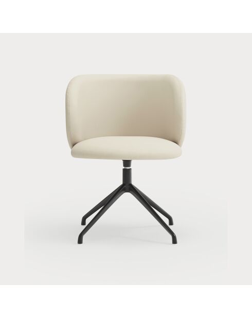 2 chaises Mogi 107-1049 beiges avec pieds noirs - 59x56x49/81cm