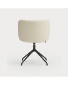 2 chaises Mogi 107-1049 beiges avec pieds noirs - 59x56x49/81cm