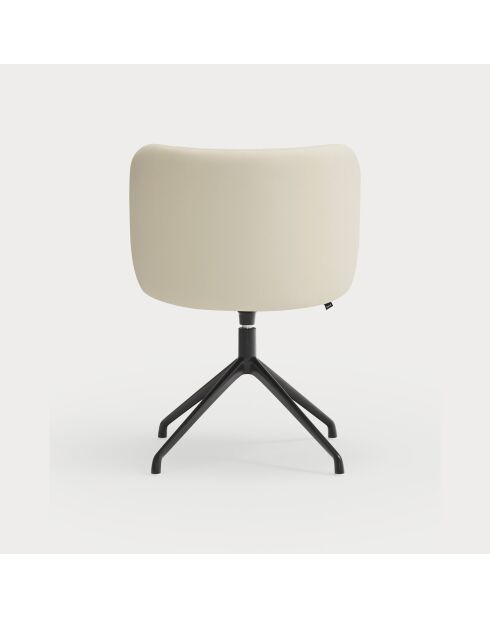 2 chaises Mogi 107-1049 beiges avec pieds noirs - 59x56x49/81cm
