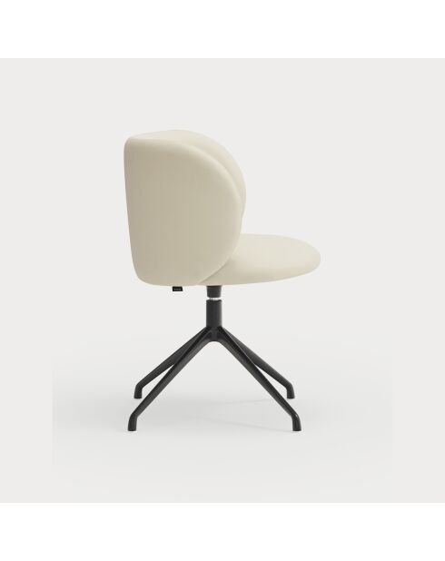 2 chaises Mogi 107-1049 beiges avec pieds noirs - 59x56x49/81cm