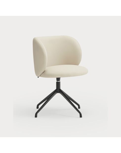 2 chaises Mogi 107-1049 beiges avec pieds noirs - 59x56x49/81cm