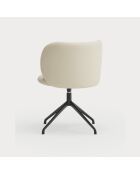 2 chaises Mogi 107-1049 beiges avec pieds noirs - 59x56x49/81cm