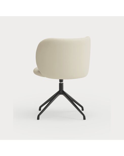 2 chaises Mogi 107-1049 beiges avec pieds noirs - 59x56x49/81cm