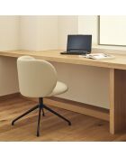 2 chaises Mogi 107-1049 beiges avec pieds noirs - 59x56x49/81cm
