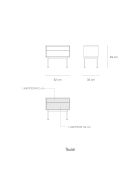Yoko Nachttisch 2 Schubladen Eiche und Creme - 52x35x54cm