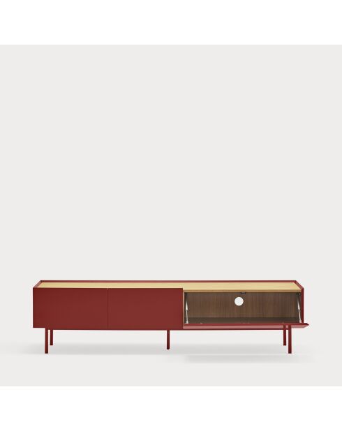 Arista TV-Ständer 2 Türen und 1 Schublade burgunderrot - 180x40x45cm