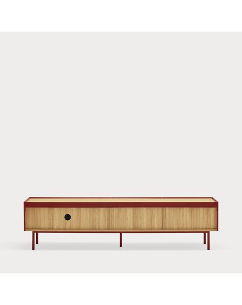 Arista TV-Ständer 2 Türen und 1 Schublade burgunderrot - 180x40x45cm