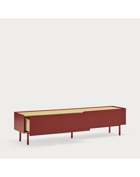 Arista TV-Ständer 2 Türen und 1 Schublade burgunderrot - 180x40x45cm