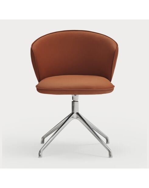 2 Add 107-0035 Stühle aus Terrakotta mit verchromten Beinen, 56 x 58 x 48/81 cm