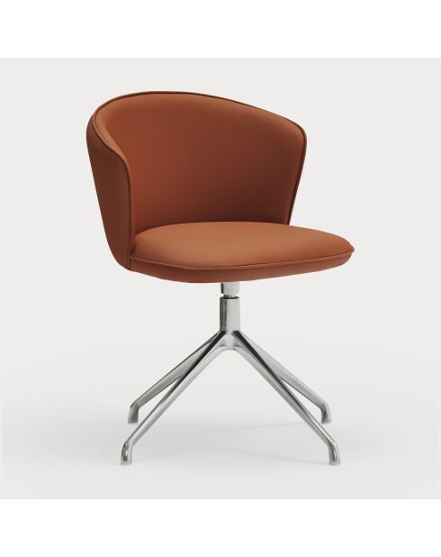 2 Add 107-0035 Stühle aus Terrakotta mit verchromten Beinen, 56 x 58 x 48/81 cm