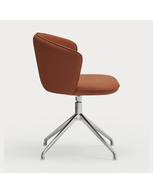 2 Add 107-0035 Stühle aus Terrakotta mit verchromten Beinen, 56 x 58 x 48/81 cm
