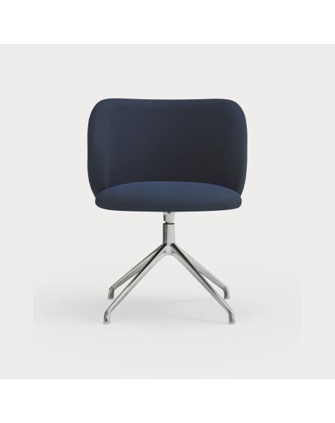 2 chaises Mogi 66164 bleu marine avec pieds chromés - 59x56x49/81cm