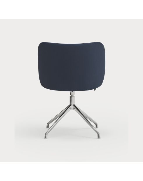 2 chaises Mogi 66164 bleu marine avec pieds chromés - 59x56x49/81cm
