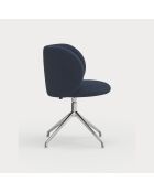 2 chaises Mogi 66164 bleu marine avec pieds chromés - 59x56x49/81cm