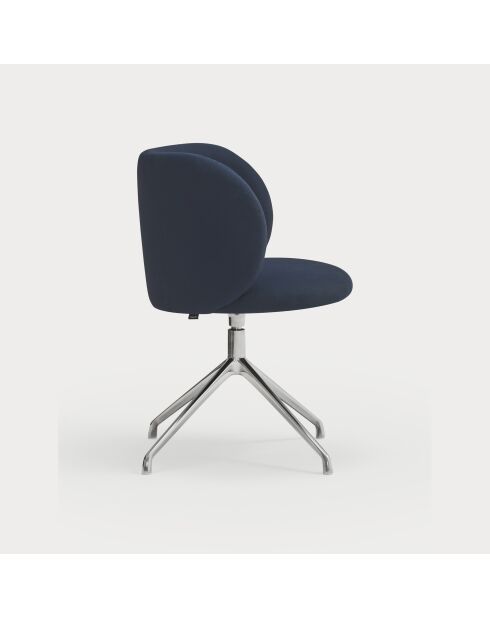 2 chaises Mogi 66164 bleu marine avec pieds chromés - 59x56x49/81cm