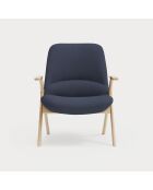Fauteuil petit format 66201 Dins bleu foncé avec pieds en bois - 74x77x43/93cm