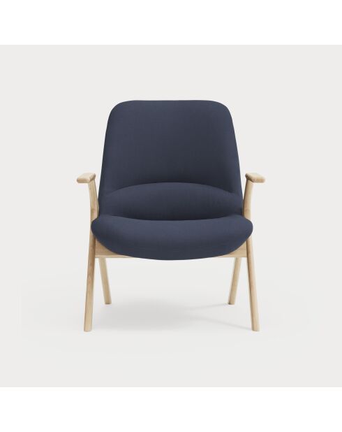 66201 Dins kleiner Sessel mit Holzbeinen, 74 x 77 x 43/93 cm, dunkelblau
