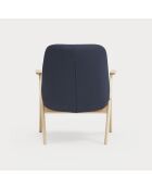 Fauteuil petit format 66201 Dins bleu foncé avec pieds en bois - 74x77x43/93cm