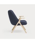 Fauteuil petit format 66201 Dins bleu foncé avec pieds en bois - 74x77x43/93cm